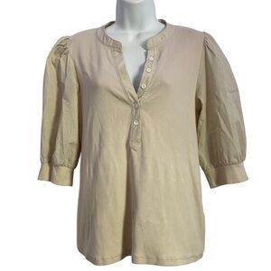 Veronica Beard Coralee Puff Sleeve Top Size XL